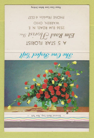 Matchbook Cover - Elm Road Florist Flowers Warren OH 40 Strike