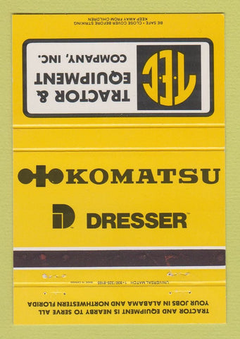 Matchbook Cover - Komatsu Tractors Mobile Anniston Decatur AL 40 Strike
