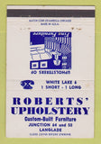 Matchbook Cover - Roberts Upholstery Langdale AL? 40 Strike
