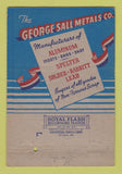 Matchbook Cover - George Sall Metals Philadelphia PA 40 Strike