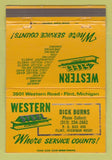 Matchbook Cover - Western Steel Dick Burns Flint MI WORN 40 Strike