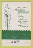 Matchbook Cover - Miller's Restaurant Denver Colorado 40 Stick