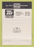 Matchbook Cover - Caterpillar Tractors Taylor Memphis TN 40 Strike