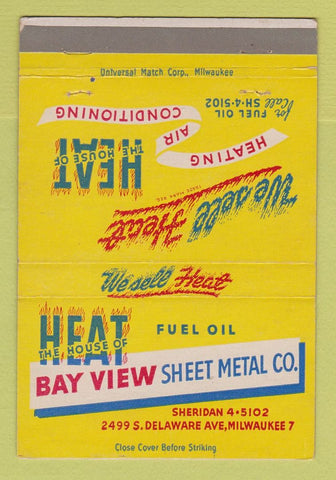 Matchbook Cover - Bay View Sheet Metal Milwaukee WI 40 Strike