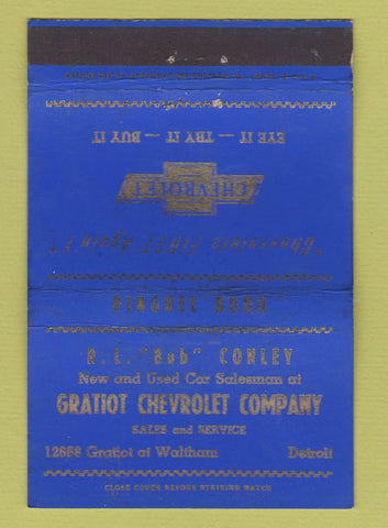 Matchbook Cover - Gratiot Chevrolet Detroit MI 1940 WEAR 40 Strike