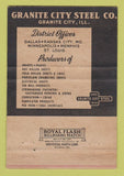 Matchbook Cover - Granite City Steel Granite City IL 40 Strike