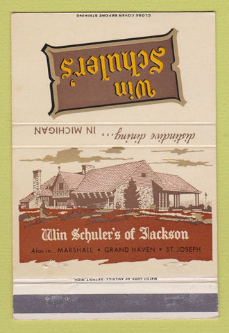 Matchbook Cover - Win Schuler's Marshall Jackson Grand Haven MO 40 Strike