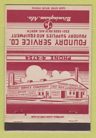 Matchbook Cover - Foundry Service Supply Equipment Birmingham AL 40 Strike