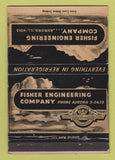 Matchbook Cover - Fisher Engineering Aurora IL WORN 40 Strike