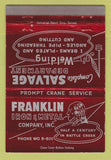Matchbook Cover - Franklin Iron and Metal Battle Creek MI 40 Strike