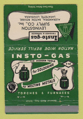 Matchbook Cover - Insto Gas Levinston Supply Baton Rouge Alexandria LA 40 Strike