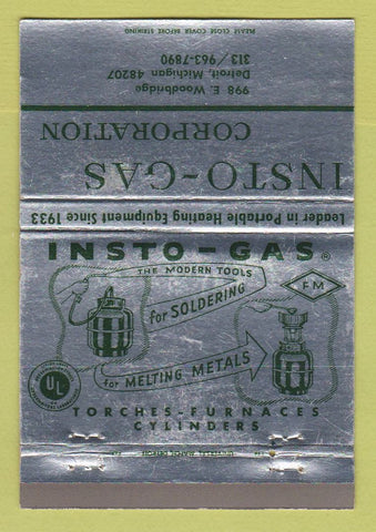 Matchbook Cover - Insto Gas Corp Detroit MI portable heating WEAR 40 Strike