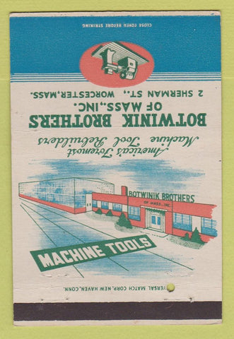 Matchbook Cover - Botwinik Brothers Machine Tools Worcester MA 40 Strike