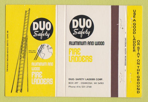 Matchbook Cover - Duo Safety Fire Ladder Oshkosh WI 40 Strike