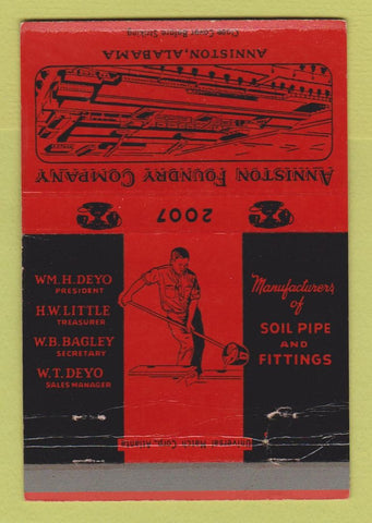 Matchbook Cover - Anniston Foundry Company AL WEAR 40 Strike