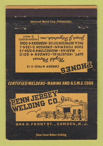 Matchbook Cover - Penn Jersey Welding Camden NJ 40 Strike