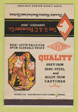 Matchbook Cover - Garcarite G&C Foundry Sandusky OH WEAR 40 Strike