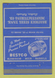 Matchbook Cover - Beatrice Steel Tank Manufacturing Beatrice NE 40 Strike