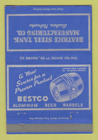 Matchbook Cover - Beatrice Steel Tank Manufacturing Beatrice NE 40 Strike