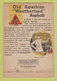 Matchbook Cover - Old American Asphalt Roof Sledd Lumber Muskogee OK 40 Strike