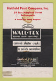 Matchbook Cover - Wall Tex Wallpaper Indianapolis IN WEAR 40 Strike