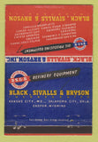 Matchbook Cover - Black Sivalls Bryson Equipment Kansas City MO WEAR 40 Strike