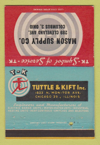 Matchbook Cover - Tuttle & Kift Mason Supply Columbus OH Controls 40 Strike