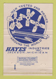 Matchbook Cover - Hayes Auto Fans Mufflers Jackson MI 40 Strike