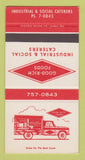 Matchbook Cover Industrial & Social Caterers Good Rich Foods ON SAMPLE 30 Strike