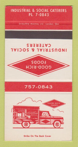 Matchbook Cover Industrial & Social Caterers Good Rich Foods ON SAMPLE 30 Strike