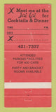 Matchbook Cover - Jai Lai Restaurant Columbus OH WEAR 30 Strike