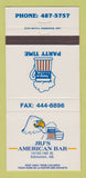 Matchbook Cover - Jrj's American Bar Edmonton AB 30 Strike