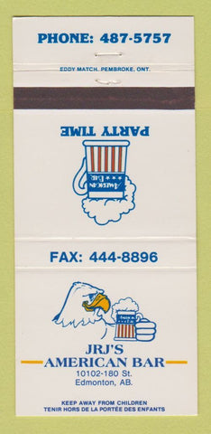 Matchbook Cover - Jrj's American Bar Edmonton AB 30 Strike