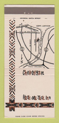 Matchbook Cover - Hack Ma Tack Inn Cheboygan MI 30 Strike