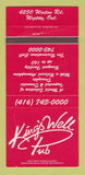 Matchbook Cover - King's Well Pub Weston ON WEAR 30 Strike
