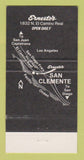 Matchbook Cover - Ernesto's Italian Villa San Clemente CA Restaurant 30 Strike