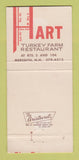 Matchbook Cover - Hart Turkey Farm Restaurant Meredith NH 30 Strike