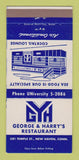 Matchbook Cover - George & Harry's Restaurant New Haven CT 30 Strike