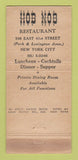 Matchbook Cover - Hob Nob Restaurant New York City WEAR 30 Stick