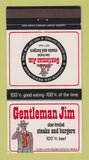 Matchbook Cover - Gentleman Jim Steaks Restaurant Canada 30 Strike
