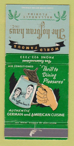 Matchbook Cover - Hofbrau Haus Hallandale FL WEAR 30 Strike