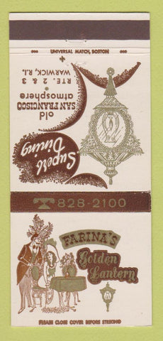 Matchbook Cover - Farina's Golden Lantern Warwick RI 30 Strike