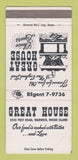 Matchbook Cover - Great House Restaurant Warwick RI 30 Strike