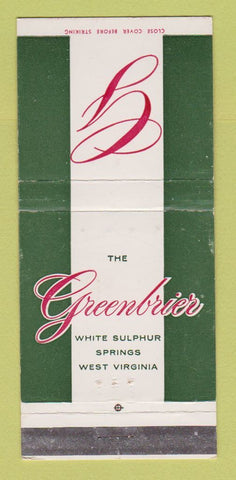 Matchbook Cover - Greenbrier White Sulphur Sprngs WV WEAR 30 Strike
