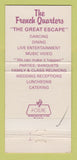 Matchbook Cover - French Quarters Restaurant Birmingham AL 30 Strike