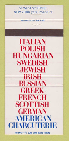 Matchbook Cover - American Charcuterie New York City 30 Strike