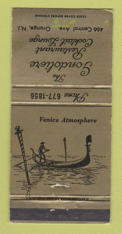 Matchbook Cover - Gondoliere Restuarant Orange NJ WEAR 30 Strike