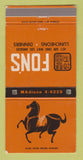 Matchbook Cover - Fon's Restaurant Los Angeles CA CREASED 30 Strike