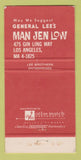 Matchbook Cover - Fon's Restaurant Los Angeles CA CREASED 30 Strike