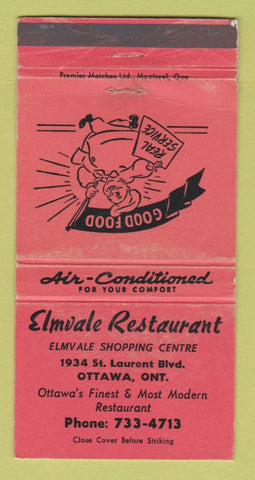 Matchbook Cover - Elmvale Restaurant Ottawa ON WEAR 30 Strike